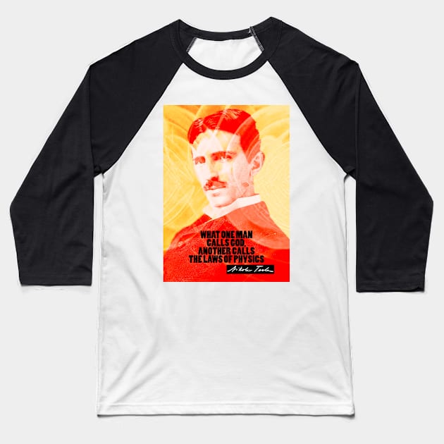 Nikola Tesla Quote 5 Baseball T-Shirt by pahleeloola